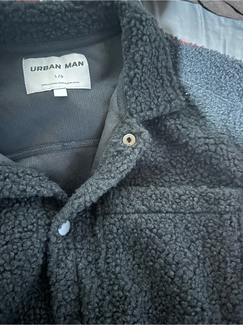 Urban Planet Black Sherpa Button-Up Jacket - Picture 3 of 3